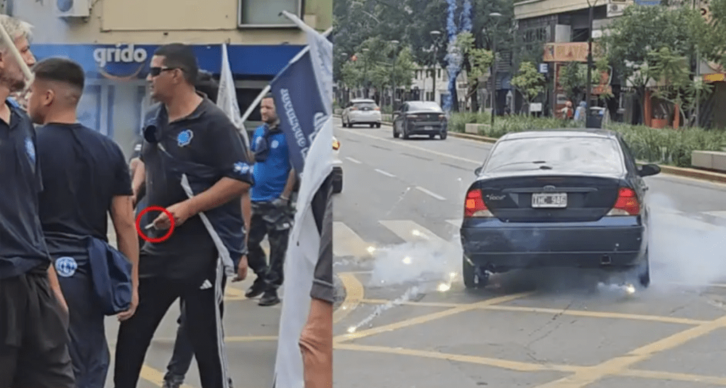 Un manifestante de la UOM le tiró una bomba de estruendo a auto en marcha en&nbsp;Córdoba